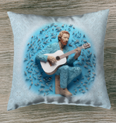Colorful Garden Pathway Outdoor Pillow on a patio chair